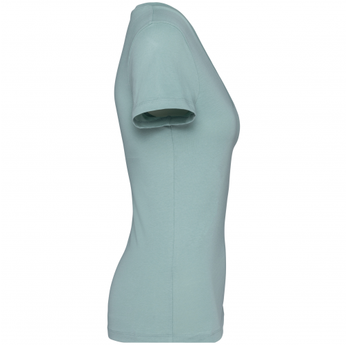 jade green Camiseta ecorresponsable cuello de pico mujer
