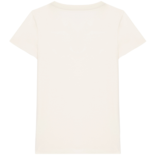 white Camiseta ecorresponsable cuello de pico mujer