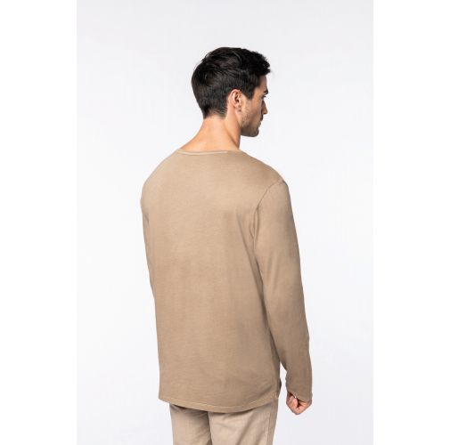 Camiseta ecorresponsable efecto lavado de manga larga unisex