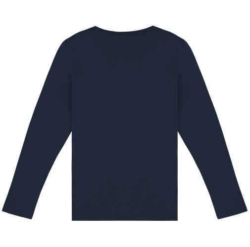 washed navy blue Camiseta ecorresponsable efecto lavado de manga larga unisex
