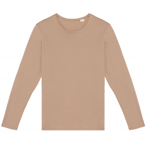 washed cream coffee Camiseta ecorresponsable efecto lavado de manga larga unisex