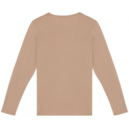 washed cream coffee Camiseta ecorresponsable efecto lavado de manga larga unisex