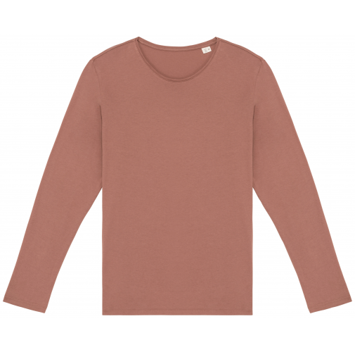 washed sienna Camiseta ecorresponsable efecto lavado de manga larga unisex