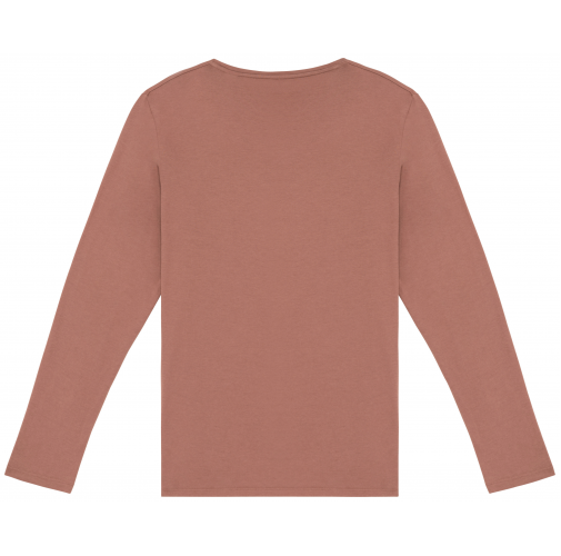 washed sienna Camiseta ecorresponsable efecto lavado de manga larga unisex