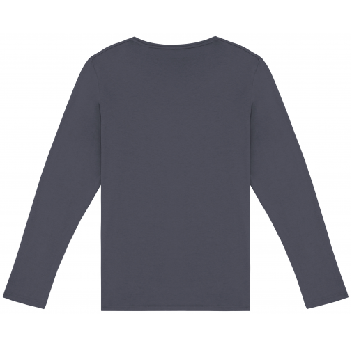 washed slate Camiseta ecorresponsable efecto lavado de manga larga unisex