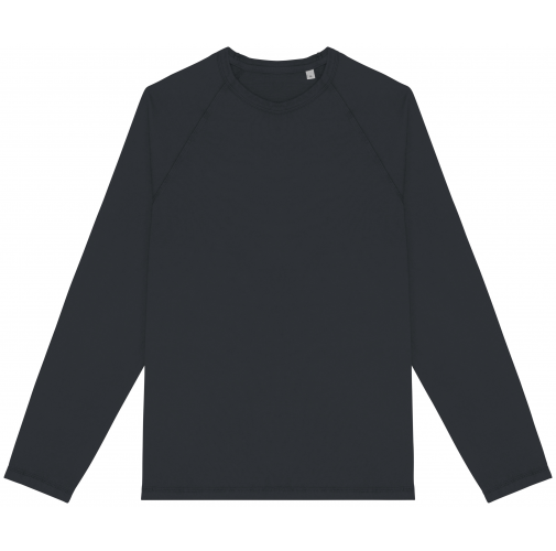 washed coal grey Camiseta ecorresponsable manga larga raglan hombre