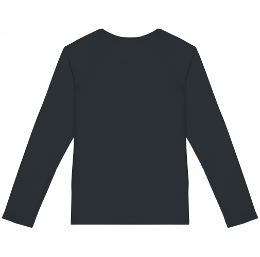washed coal grey Camiseta ecorresponsable manga larga raglan mujer