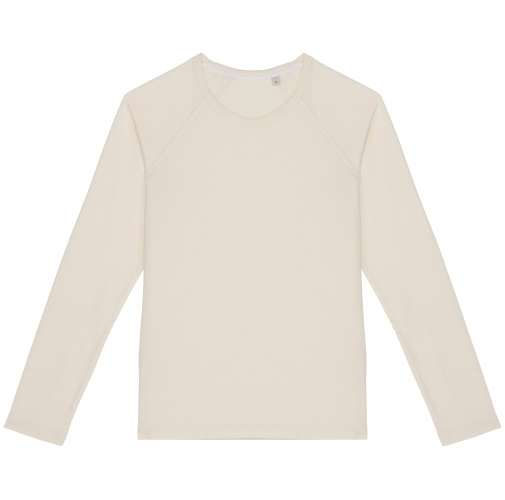 washed ivory Camiseta ecorresponsable manga larga raglan mujer