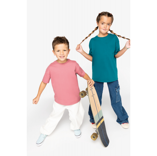 Camiseta ecorresponsable de hombros caídos infantil