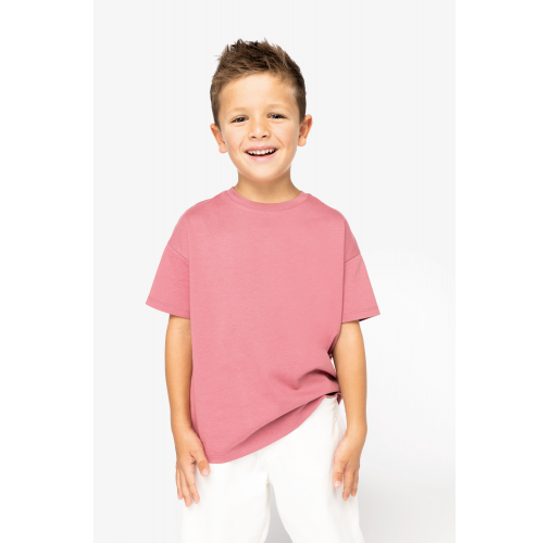 Camiseta ecorresponsable de hombros caídos infantil