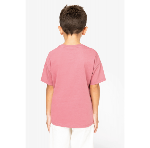 Camiseta ecorresponsable de hombros caídos infantil