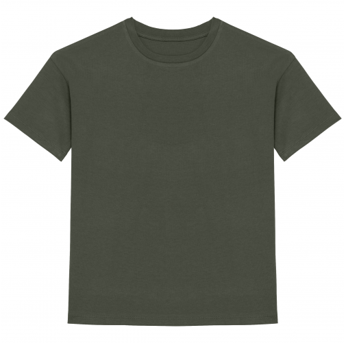 organic khaki Camiseta ecorresponsable de hombros caídos infantil