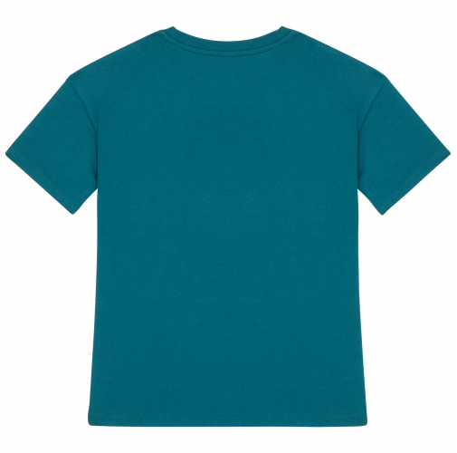 peacock green Camiseta ecorresponsable de hombros caídos infantil