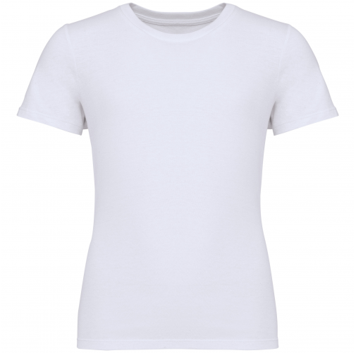 white Camiseta ecorresponsable de hombros caídos infantil