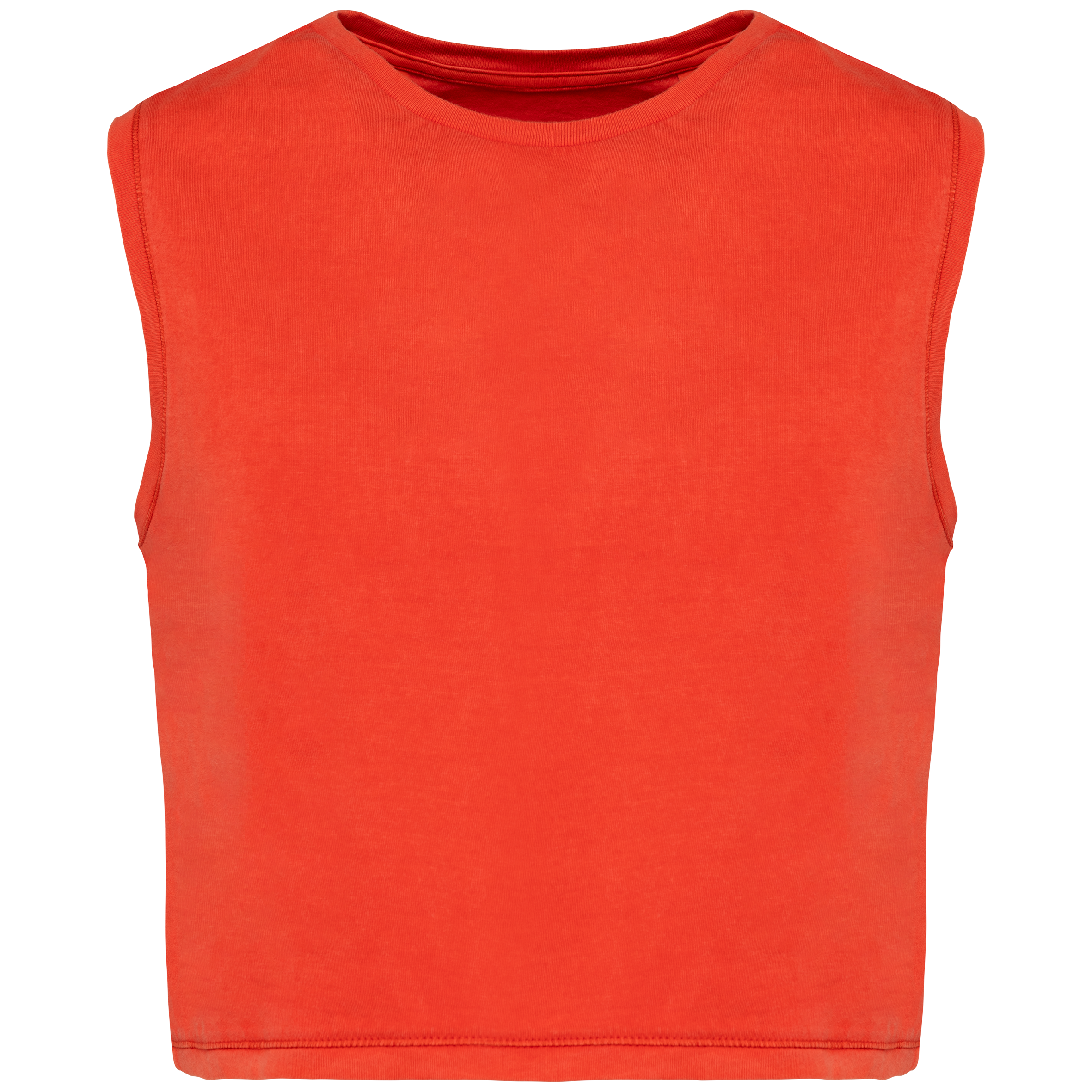 Camiseta crop ecorresponsable sin mangas mujer