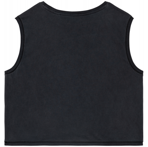 washed coal grey Camiseta crop ecorresponsable sin mangas mujer