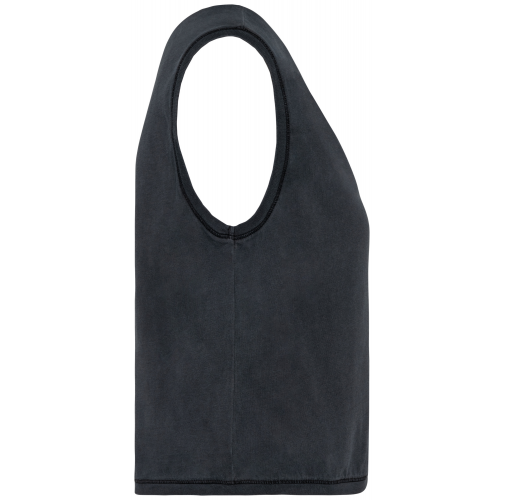 washed coal grey Camiseta crop ecorresponsable sin mangas mujer