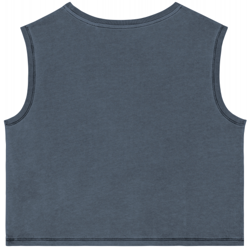 washed mineral grey Camiseta crop ecorresponsable sin mangas mujer