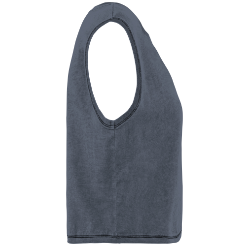 washed mineral grey Camiseta crop ecorresponsable sin mangas mujer