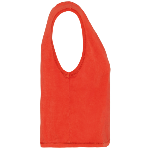 washed paprika Camiseta crop ecorresponsable sin mangas mujer