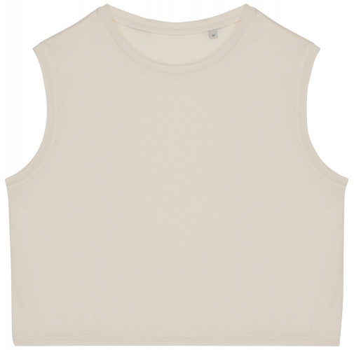 washed ivory Camiseta crop ecorresponsable sin mangas mujer