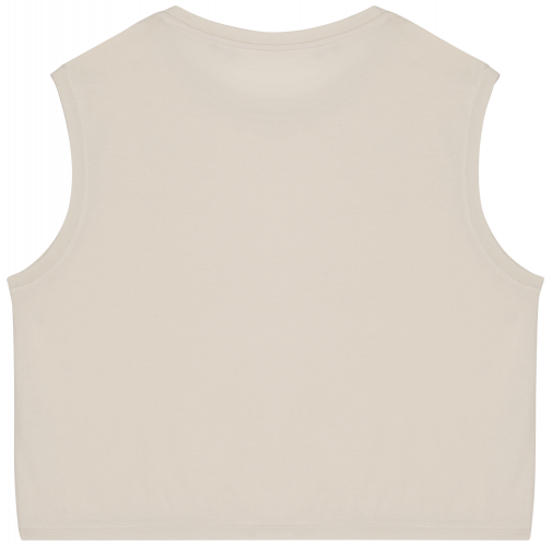 washed ivory Camiseta crop ecorresponsable sin mangas mujer