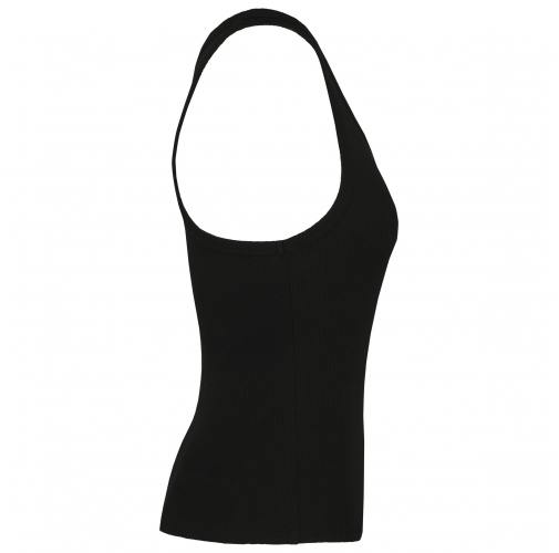 black Camiseta de tirantes ecorresponsable de canalé mujer