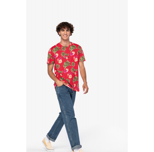 Camiseta ecorresponsable con estampado tropical hombre