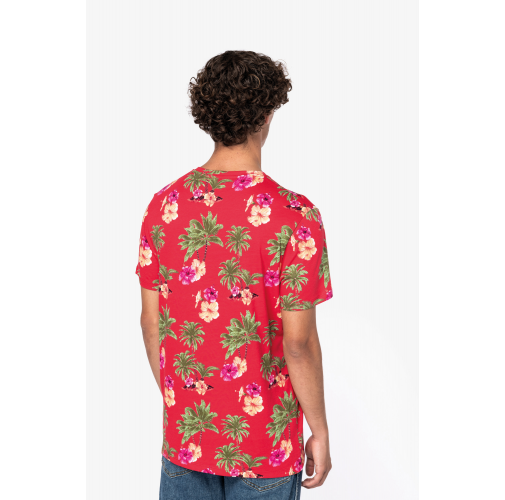 Camiseta ecorresponsable con estampado tropical hombre