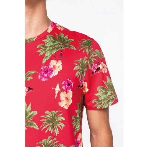 Camiseta ecorresponsable con estampado tropical hombre