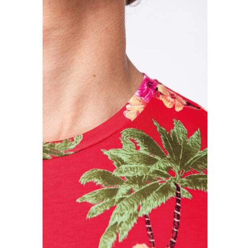 Camiseta ecorresponsable con estampado tropical hombre