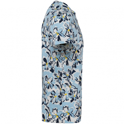 ivory floral blue Camiseta ecorresponsable con estampado tropical hombre