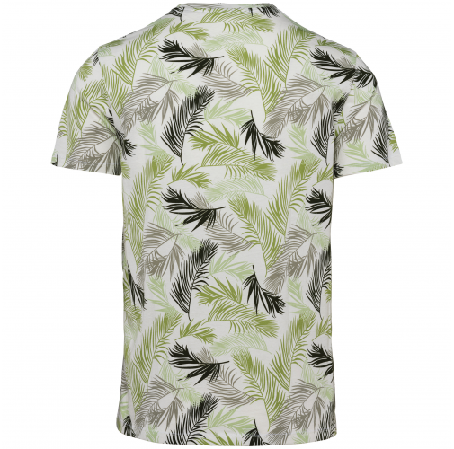 ivory palm leaves Camiseta ecorresponsable con estampado tropical hombre