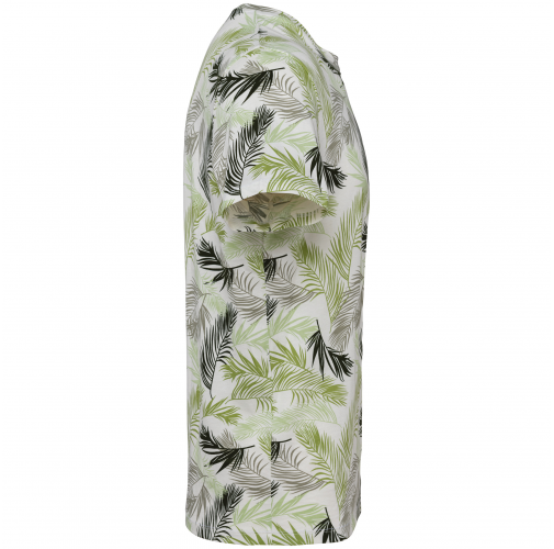 ivory palm leaves Camiseta ecorresponsable con estampado tropical hombre