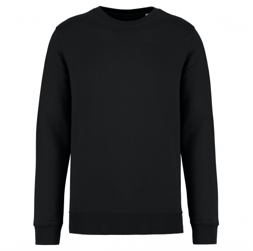 black Sudadera ecorresponsable de cuello redondo unisex