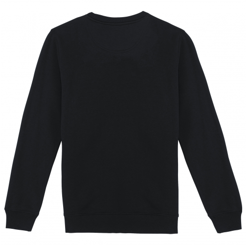 black Sudadera ecorresponsable de cuello redondo unisex