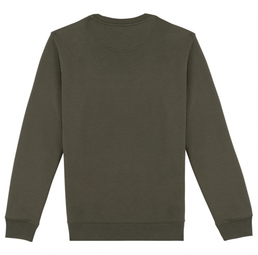 organic khaki Sudadera ecorresponsable de cuello redondo unisex