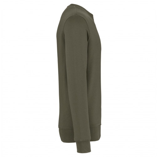 organic khaki Sudadera ecorresponsable de cuello redondo unisex