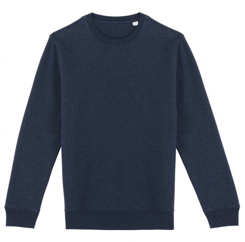 navy blue heather Sudadera ecorresponsable de cuello redondo unisex