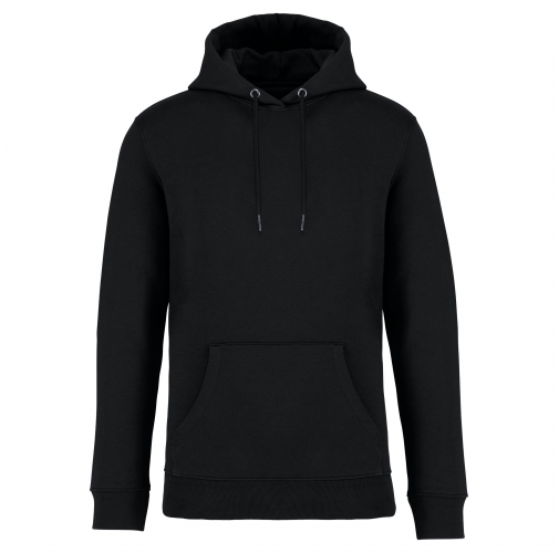 black Sudadera ecorresponsable con capucha unisex
