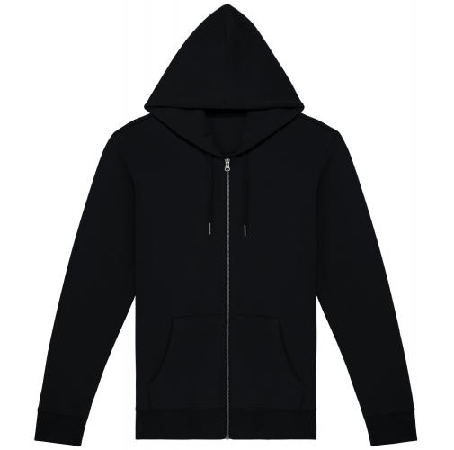 black Sudadera ecorresponsable con cremallera y capucha unisex