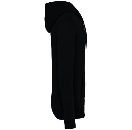 black Sudadera ecorresponsable con cremallera y capucha unisex