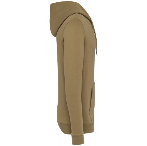 light olive green Sudadera ecorresponsable con cremallera y capucha unisex