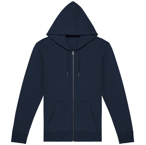 navy blue Sudadera ecorresponsable con cremallera y capucha unisex