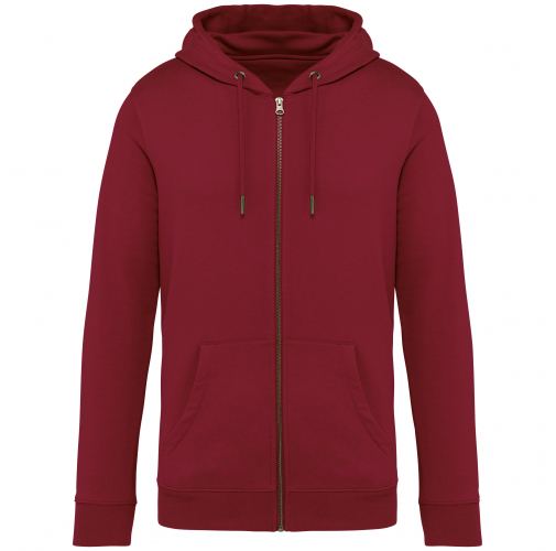 hibiscus red Sudadera ecorresponsable con cremallera y capucha unisex