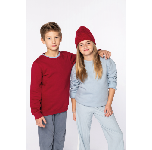 Sudadera ecorresponsable cuello redondo infantil