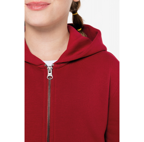 Sudadera ecorresponsable con capucha y cremallera infantil