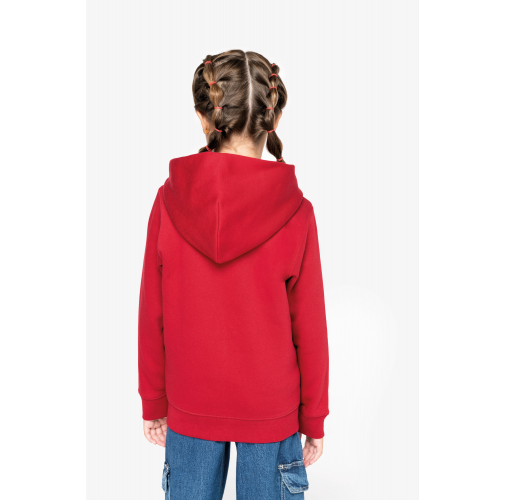 Sudadera ecorresponsable con capucha y cremallera infantil