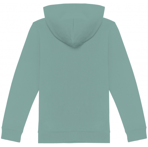 jade green Sudadera ecorresponsable con capucha y cremallera infantil