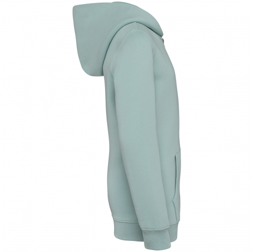 jade green Sudadera ecorresponsable con capucha y cremallera infantil